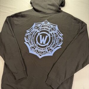 Blizzard World Of Warcraft Hoodie Mens XL Black Full Zip Sweatshirt Midnight